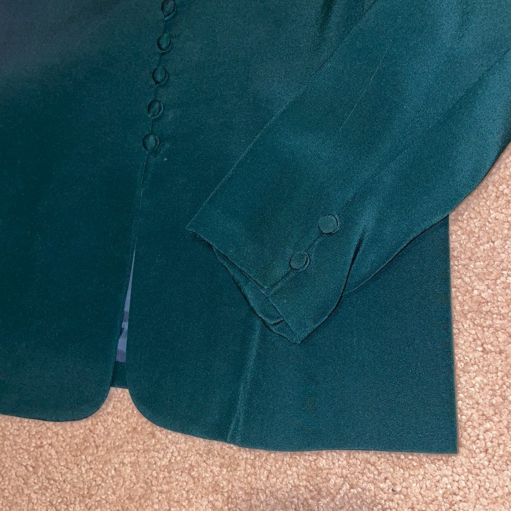 Valerie Stevens Silk Skirt Suit in Emerald Green - Picture 13 of 14
